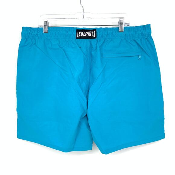 Culprit Swimwear Men's XXL Solid Blue Swim Short Bottoms NEW - Picture 2 of 5